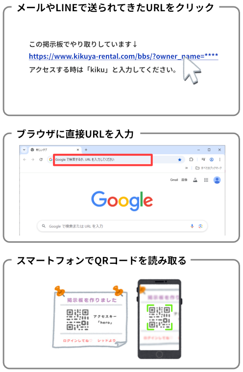 パソコン版:掲示板にアクセスする